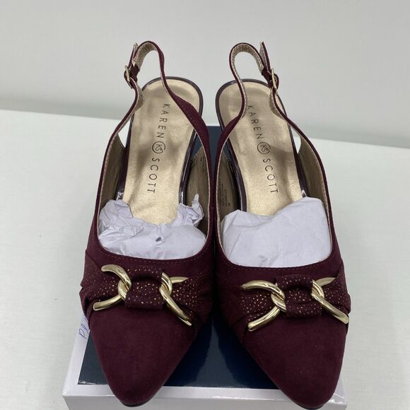 Karen Scott Giselee Slingback Pumps Wine Size 7M - Picture 2 of 9